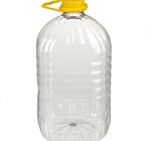 Бутылка ПЭТ 4л d=44 мм (прозрачная, квадратная) 42шт + крышка +ручка